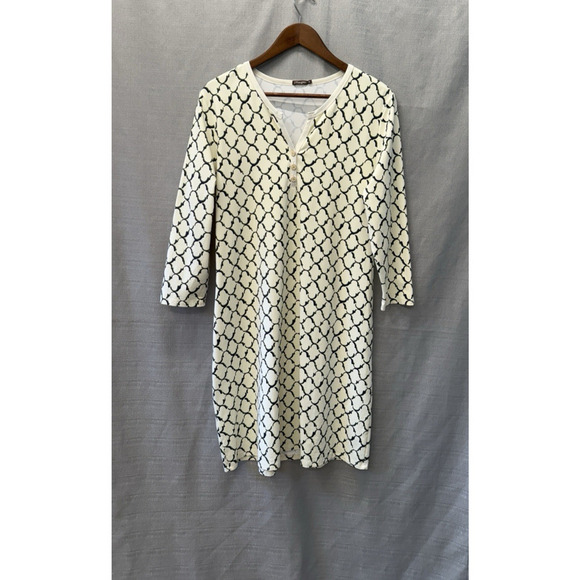 J. McLaughlin Midi Dress Womens Size XL Catalina Cloth Stretch Preppy Print - Picture 1 of 8
